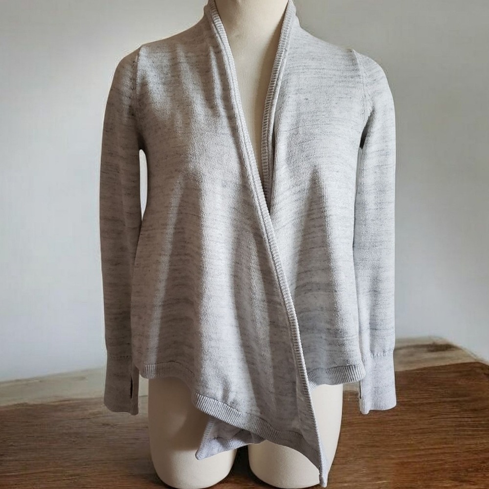 Lululemon Ivivva  Cardigan Gray Youth 14 Athleisure Open Front Womens Sweater